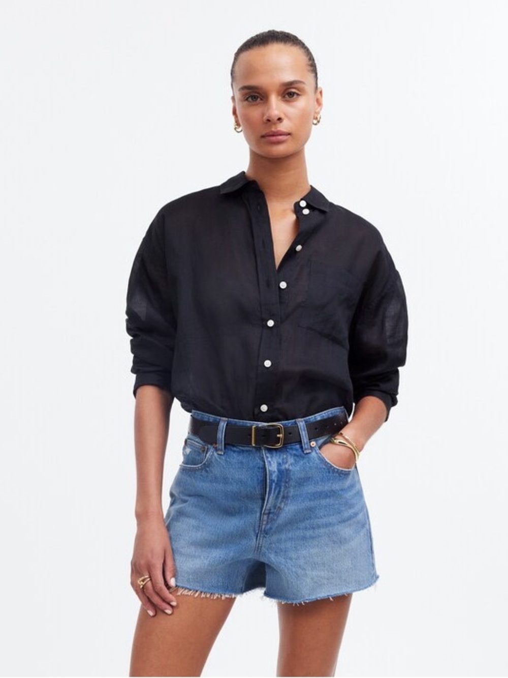 Madewell Relaxed Denim Shorts in Kelton Wash Raw-Hem Edition Jean Bottoms